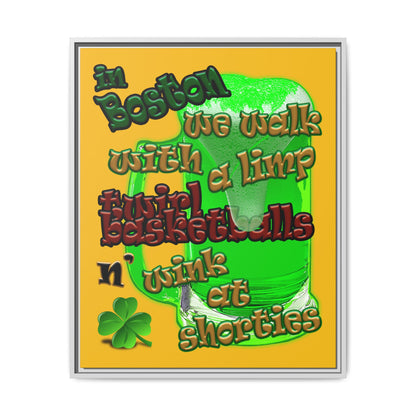celtics logo - framed canvas art (yellow)