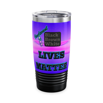 irrelevant - Ringneck Tumbler, 20oz (purple-pink wave)