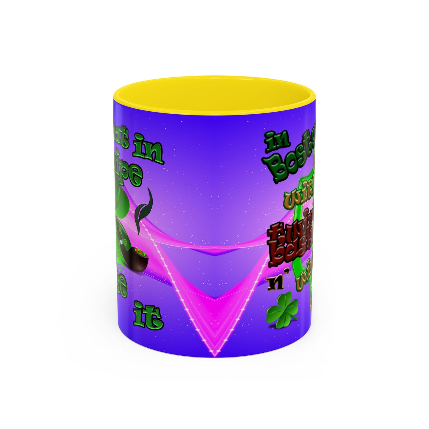 celtics logo - Accent Mug (purple-pink wave)