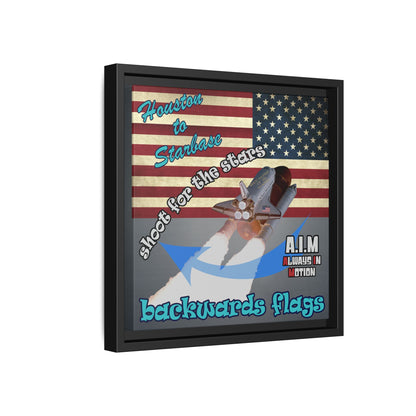 shoot for the stars - framed canvas art (grey-light grey)