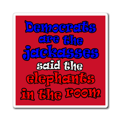 donkeys and elephants - Magnets - (dark red)