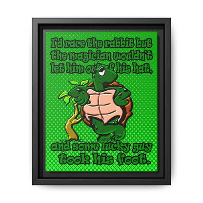 turtle race - framed canvas art (logo green)