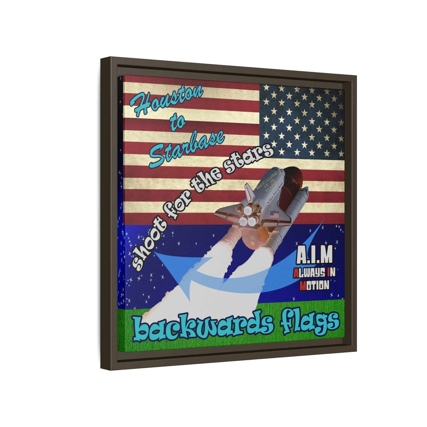 shoot for the stars - framed canvas art ('snoops' background)