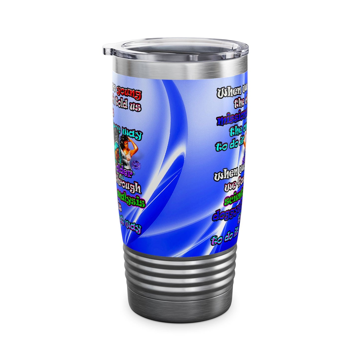 doggystyle - Ringneck Tumbler, 20oz (blue-white wave)