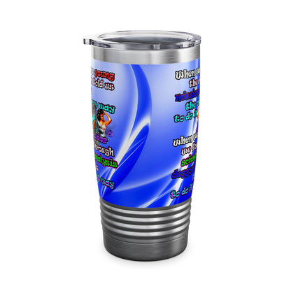 doggystyle - Ringneck Tumbler, 20oz (blue-white wave)