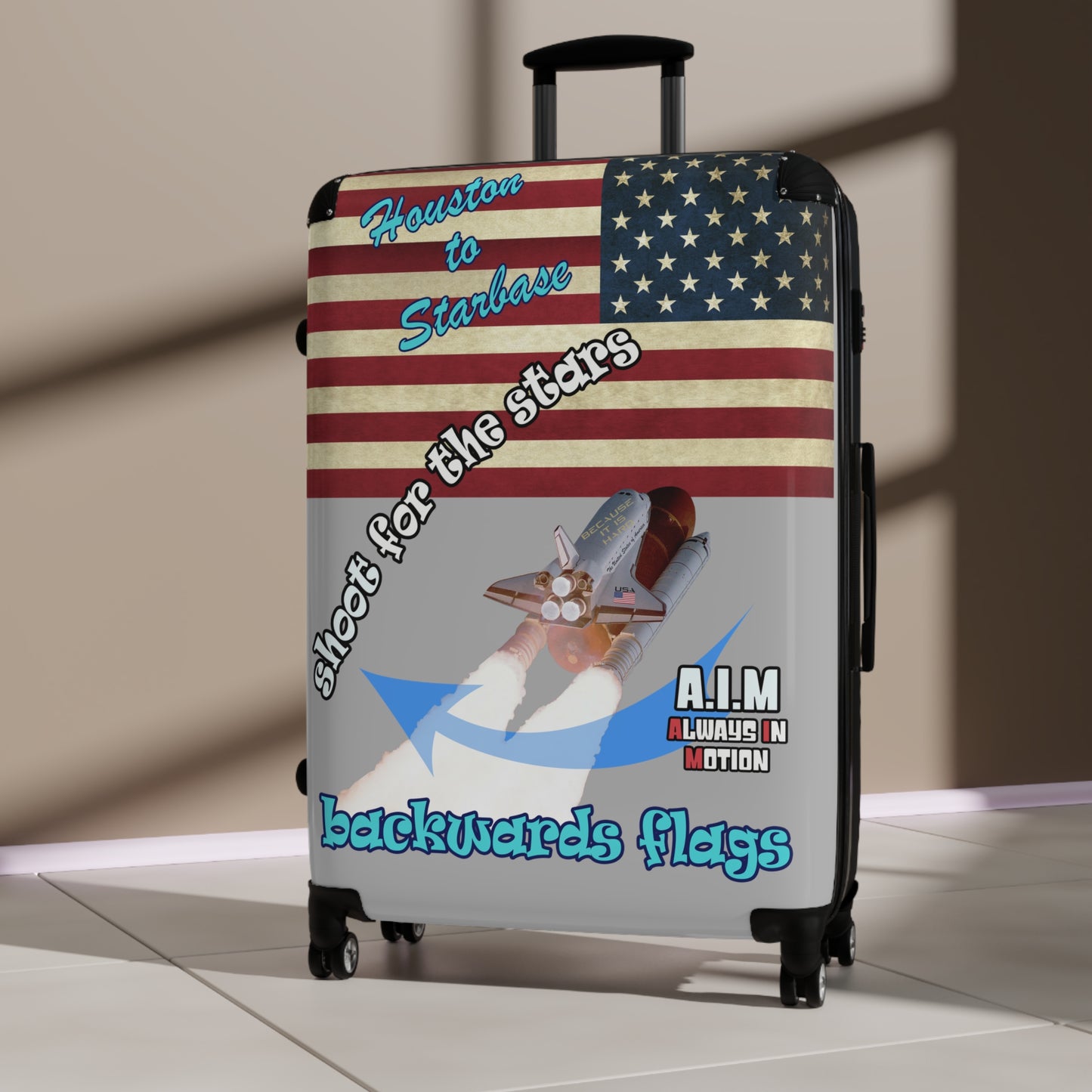shoot for the stars - Suitcase (light grey)