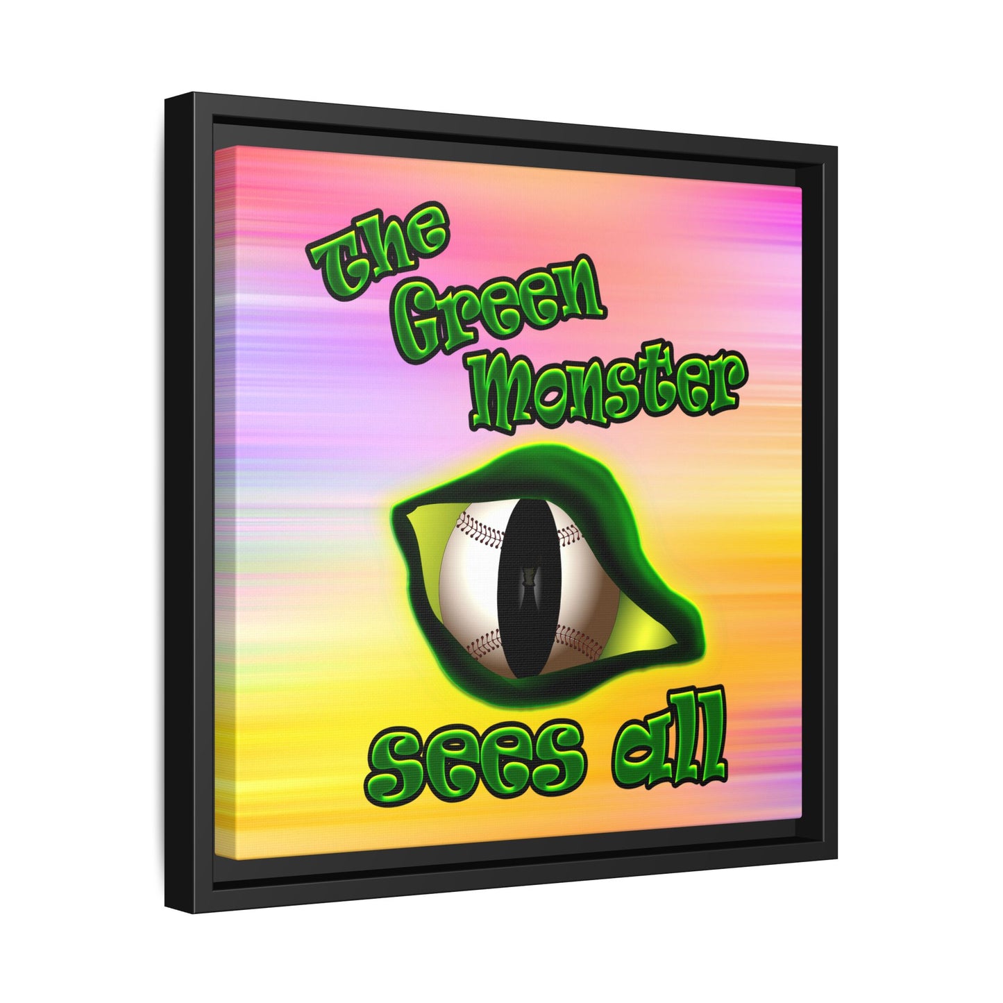 green monster - framed canvas art (color blur)