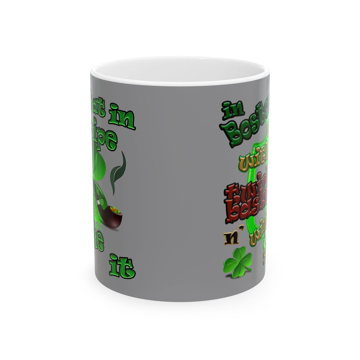 celtics logo - White Mug (grey)