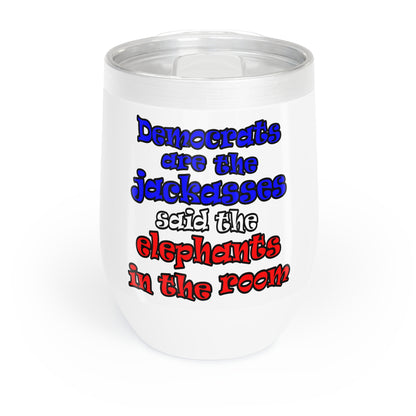 donkeys and elephants - Chill Wine Tumbler (white)