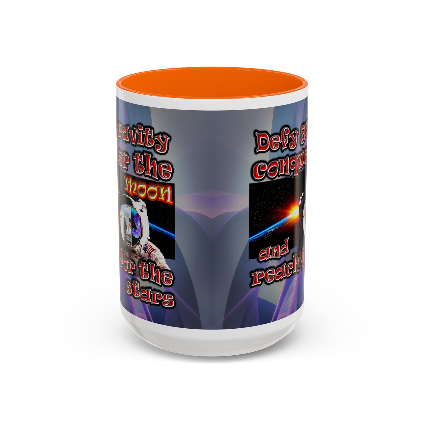 defy conquer reach - Accent Mug (grey-pink wave)