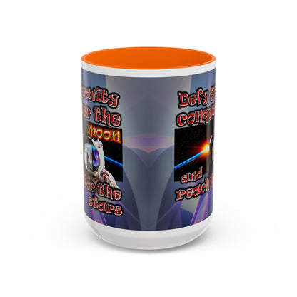 defy conquer reach - Accent Mug (grey-pink wave)