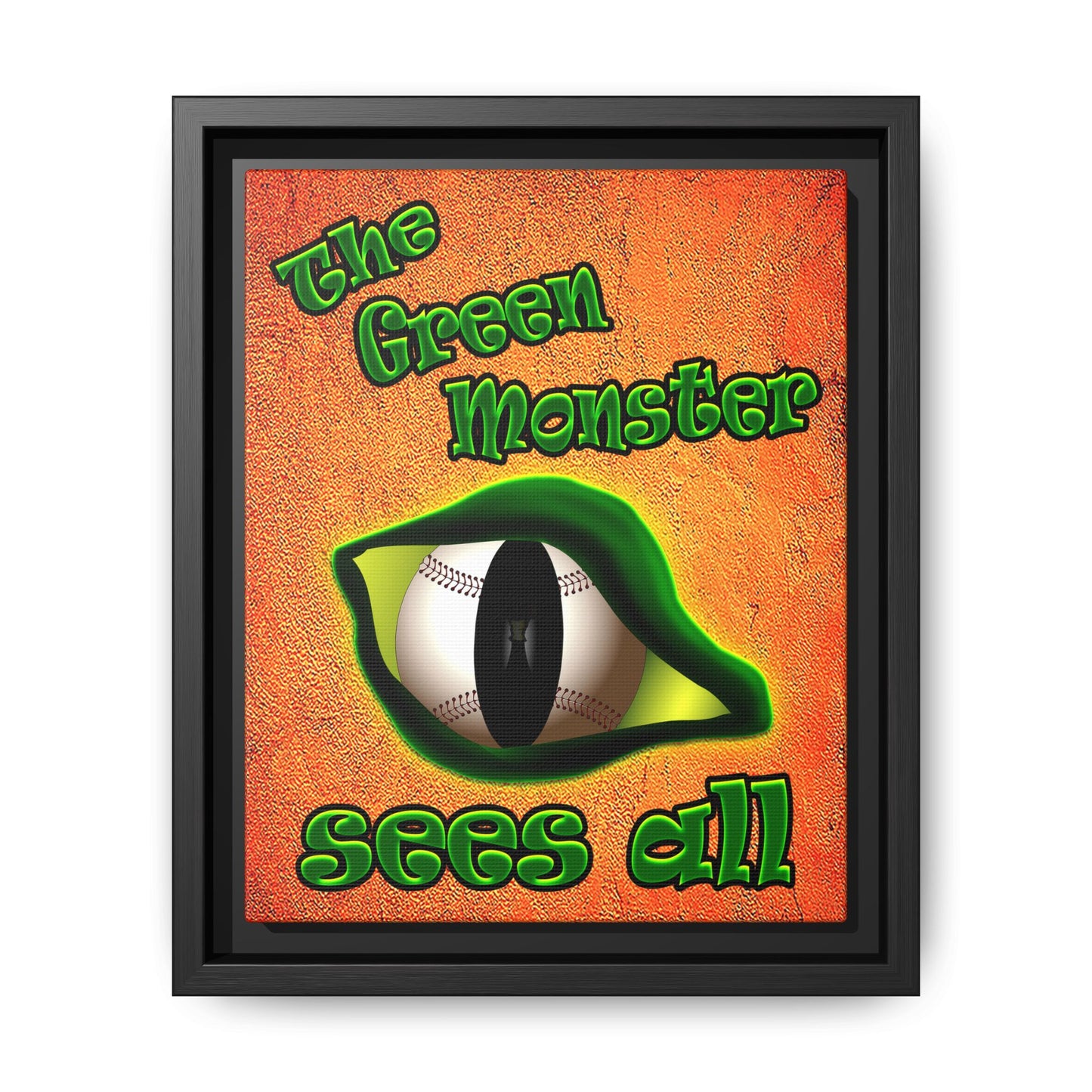 green monster - framed canvas art (burnt orange)