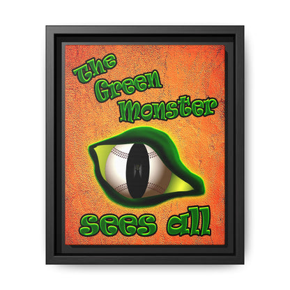 green monster - framed canvas art (burnt orange)
