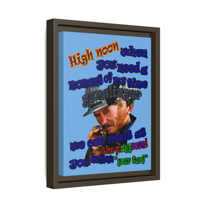 high noon - framed canvas art (light blue)