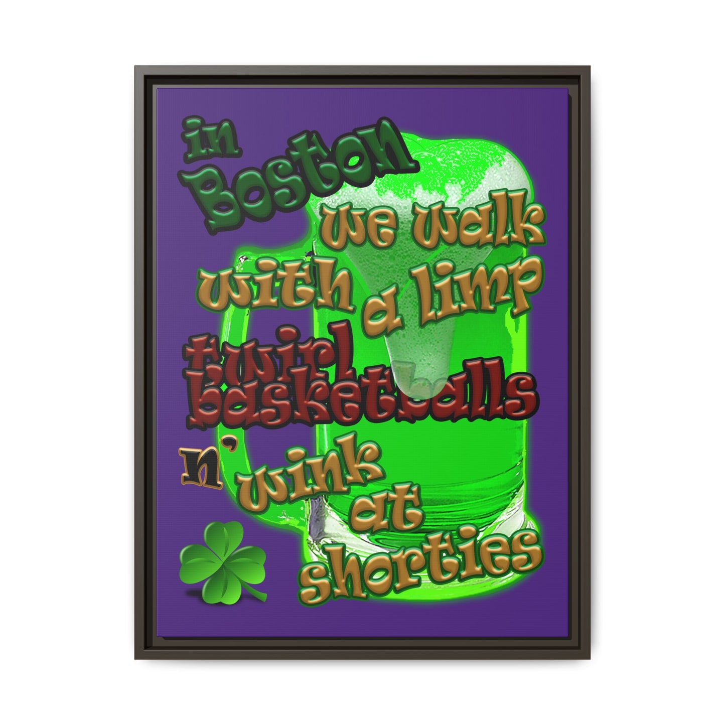 celtics logo - framed canvas art (purple)