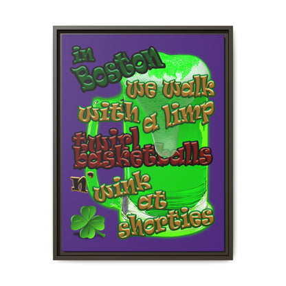 celtics logo - framed canvas art (purple)