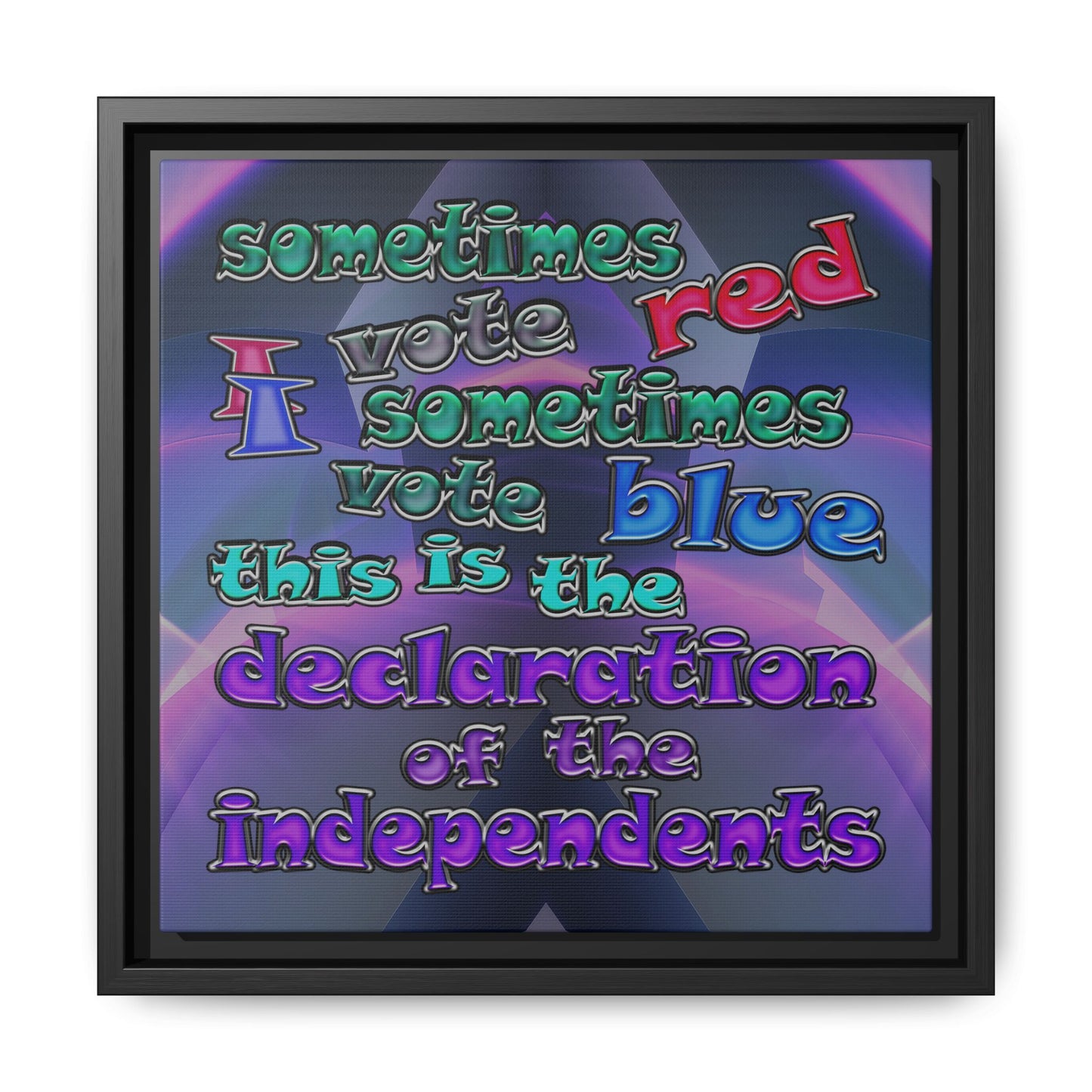 declaration of the independents - framed canvas art (grey-pink wave)
