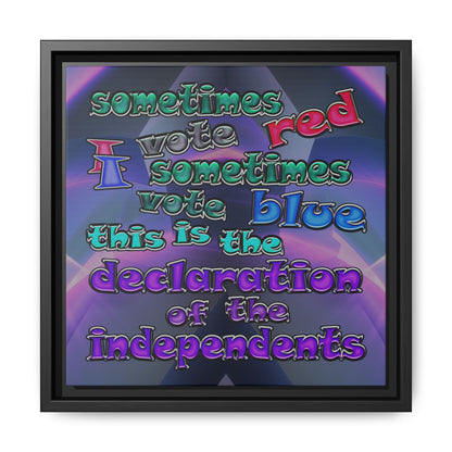 declaration of the independents - framed canvas art (grey-pink wave)