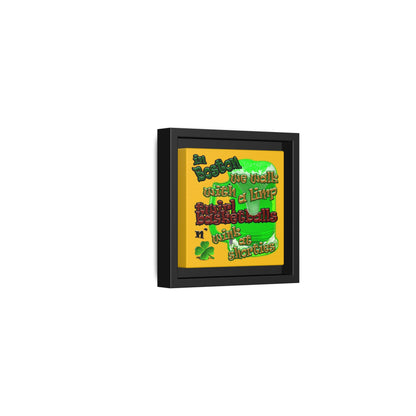 celtics logo - framed canvas art (yellow)