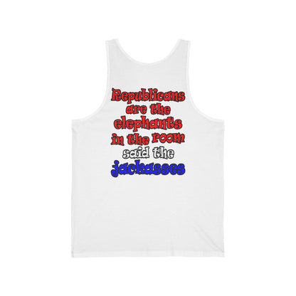 donkeys and elephants - Unisex Jersey Tank
