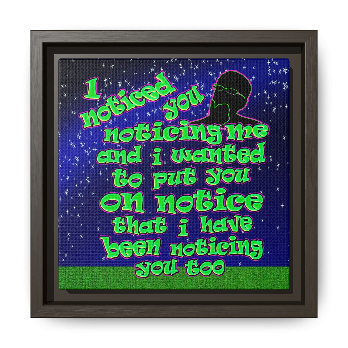 noticed you noticing - framed canvas art ('snoops' background)