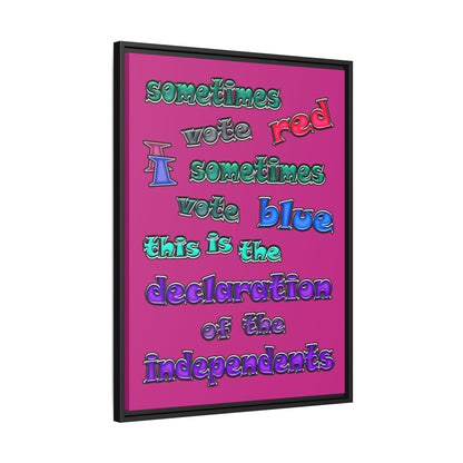 declaration of the independents - framed canvas art (pink)