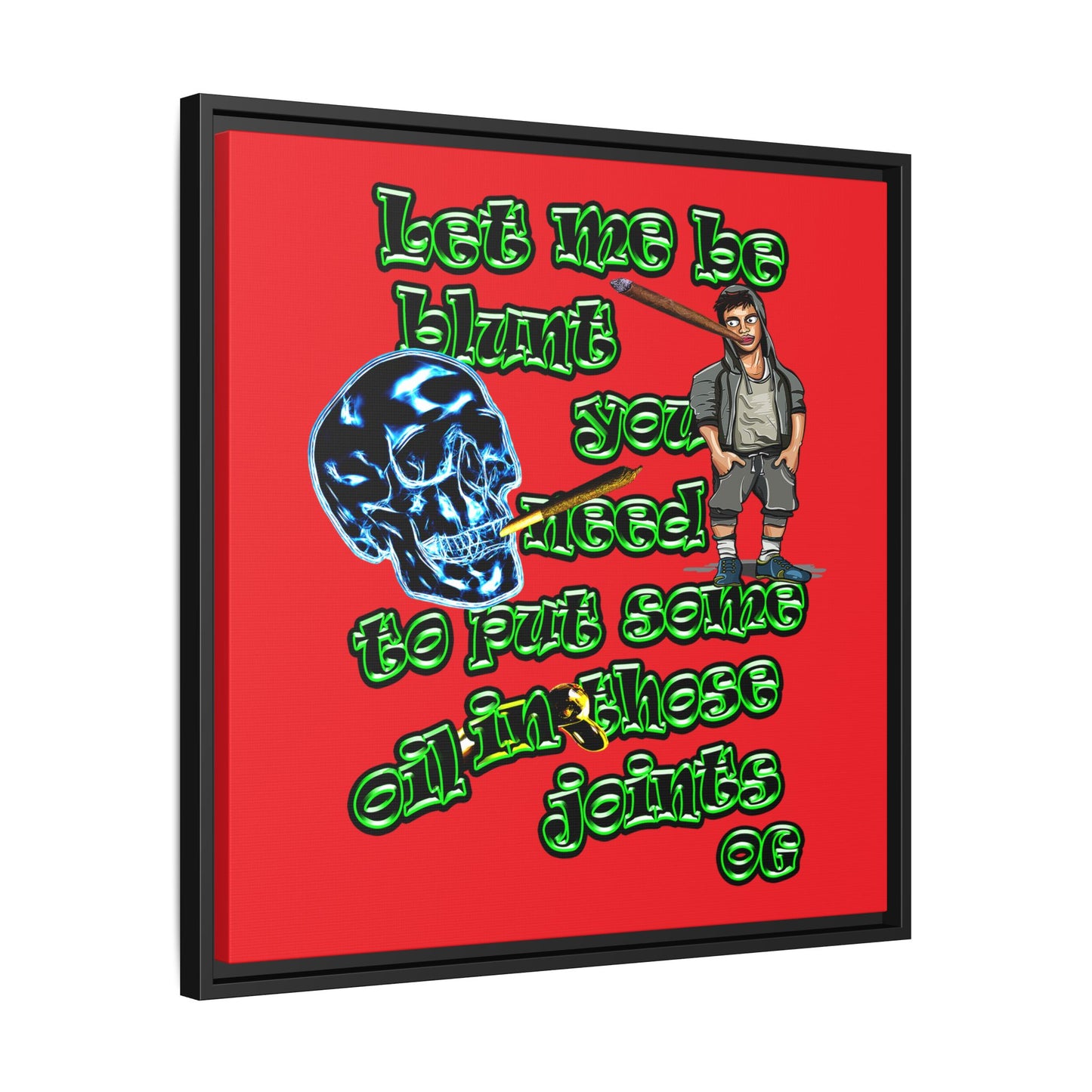og - framed canvas art (red)