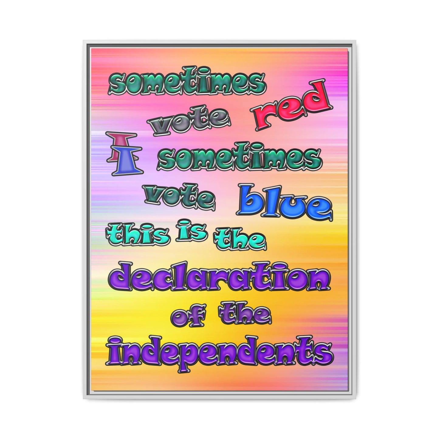 declaration of the independents - framed canvas art (color blur)