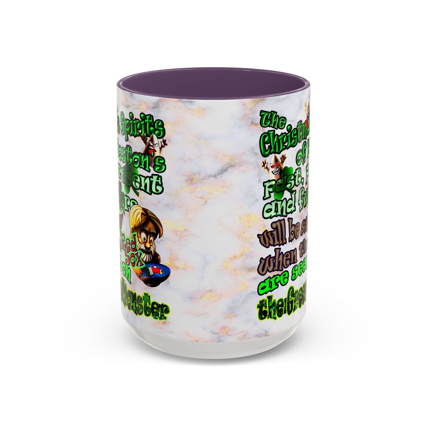 christmas spirits of boston - Accent Mug (white marble)