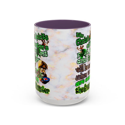 christmas spirits of boston - Accent Mug (white marble)