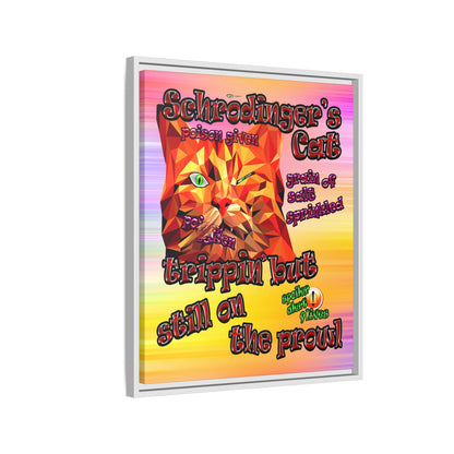 schrodinger's cat - framed canvas art (color blur)