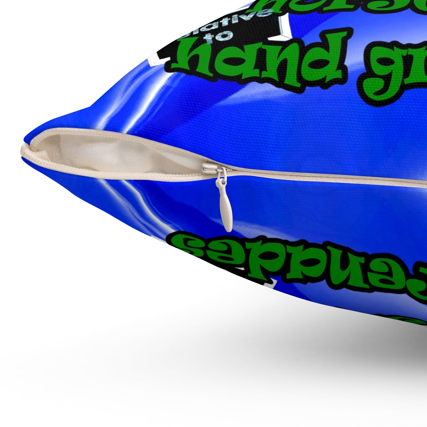 my luck - Spun Polyester Square Pillow - (blue-white wave)