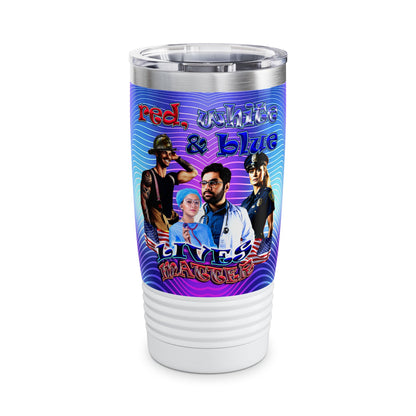 rw&b lives matter - Ringneck Tumbler, 20oz (purple wave)