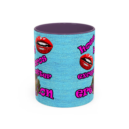 hoes b4 bros - Accent Mug (faded blue)