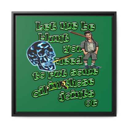 og - framed canvas art (dark green)