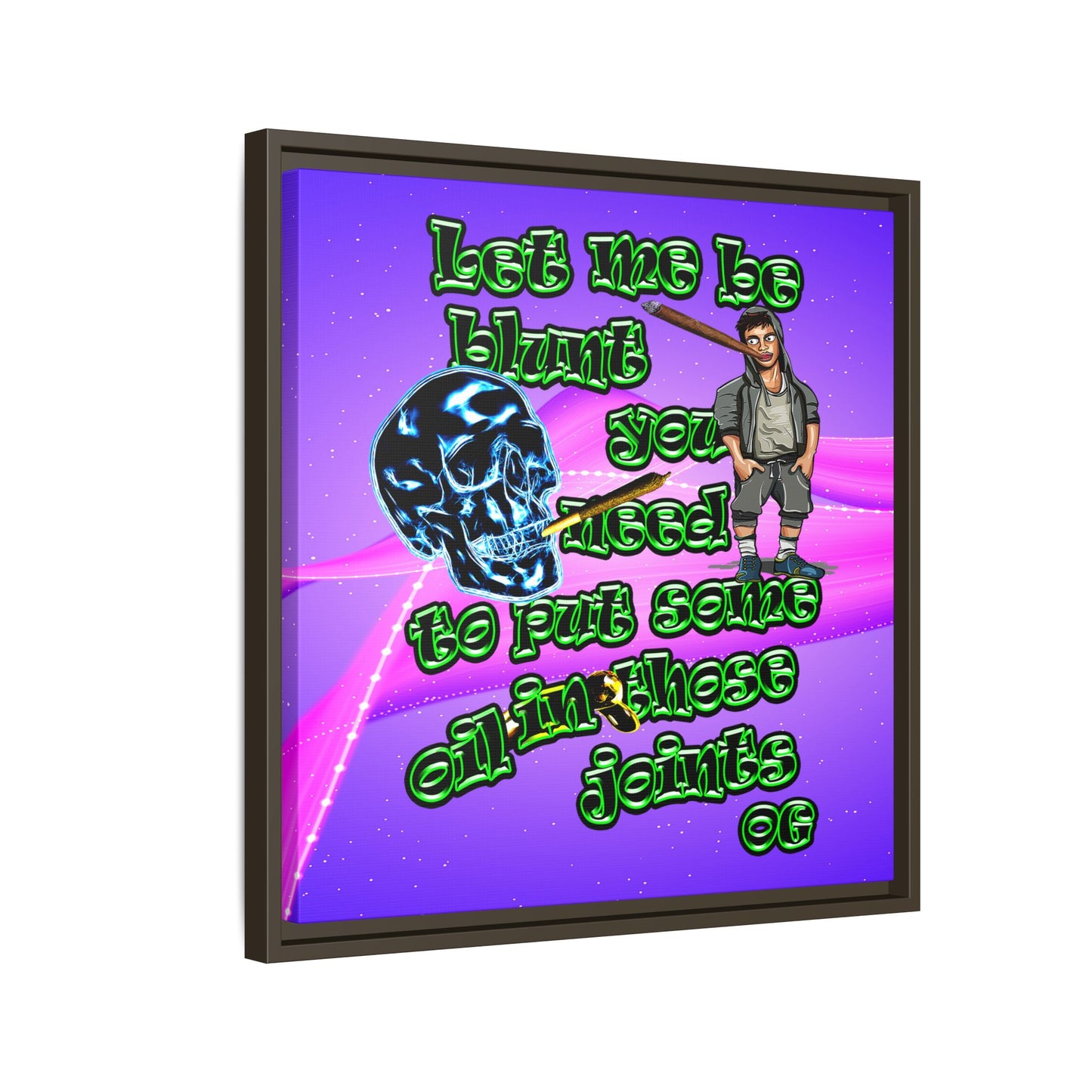 og - framed canvas art (purple-pink wave)