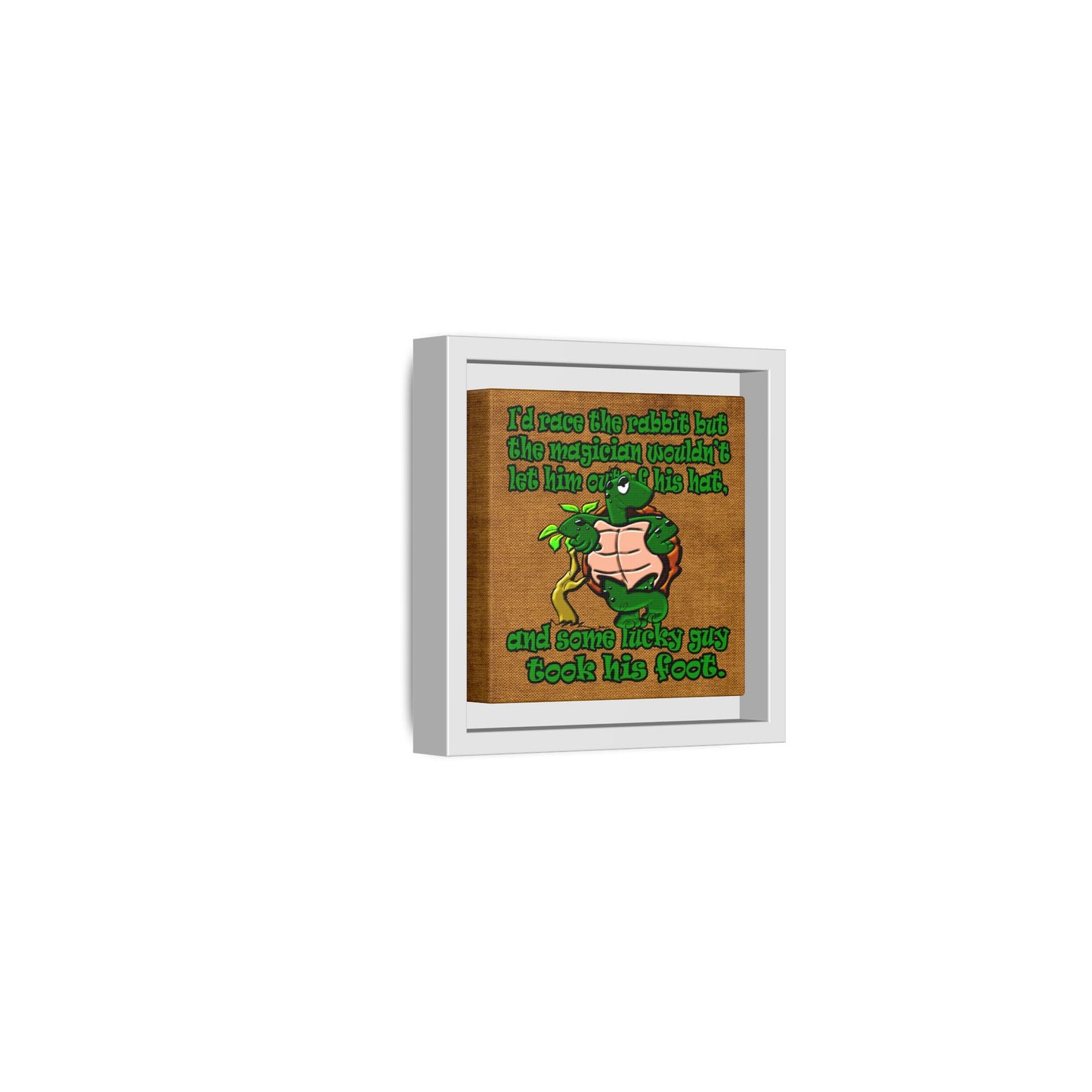 turtle race - framed canvas art (brown papyrus)