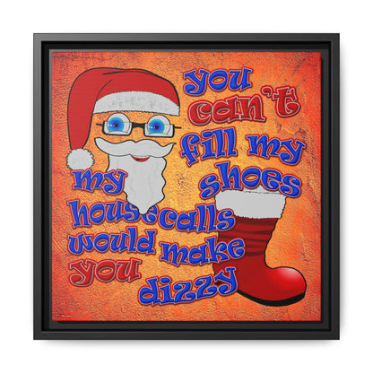 santa's shoes - framed canvas art (burnt orange)