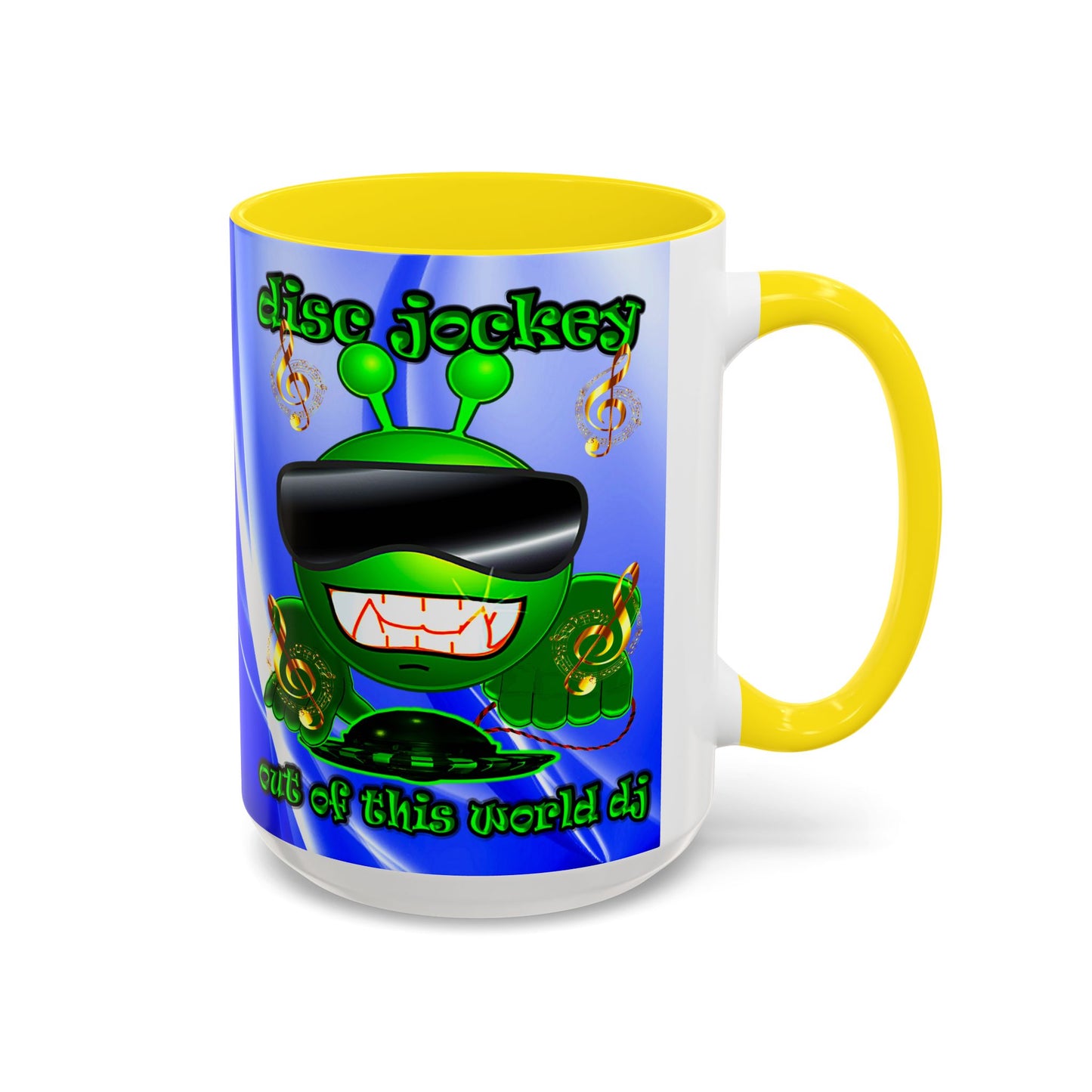 disc jockey - Accent Mug (blue-white wave)