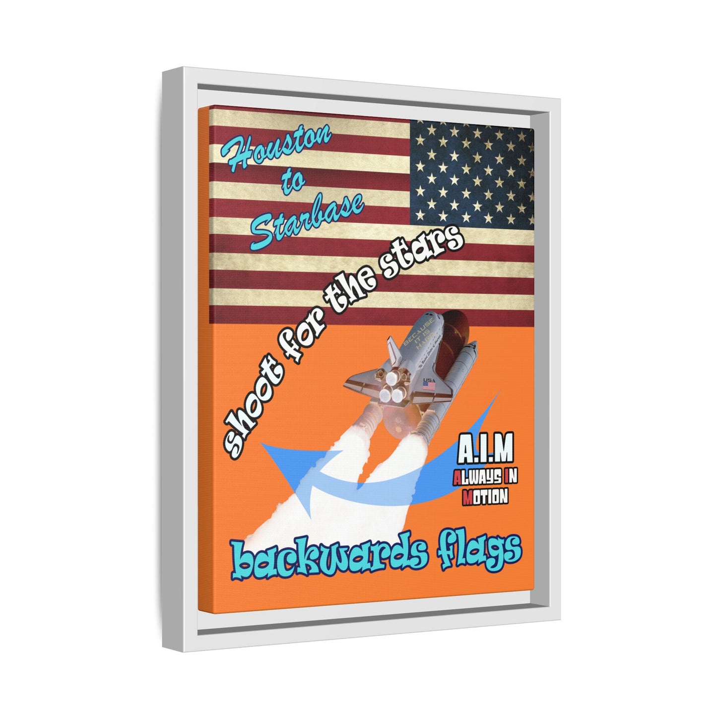 shoot for the stars - framed canvas art (crusta)