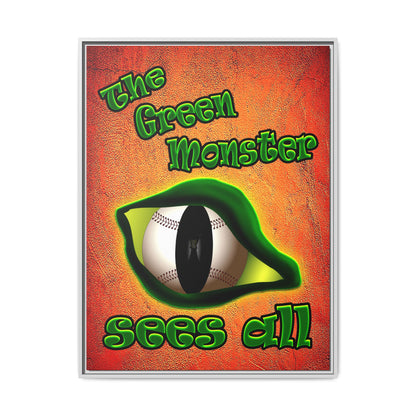 green monster - framed canvas art (burnt orange)