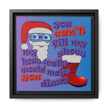 santa's shoes - framed canvas art (light blue-purple wave)