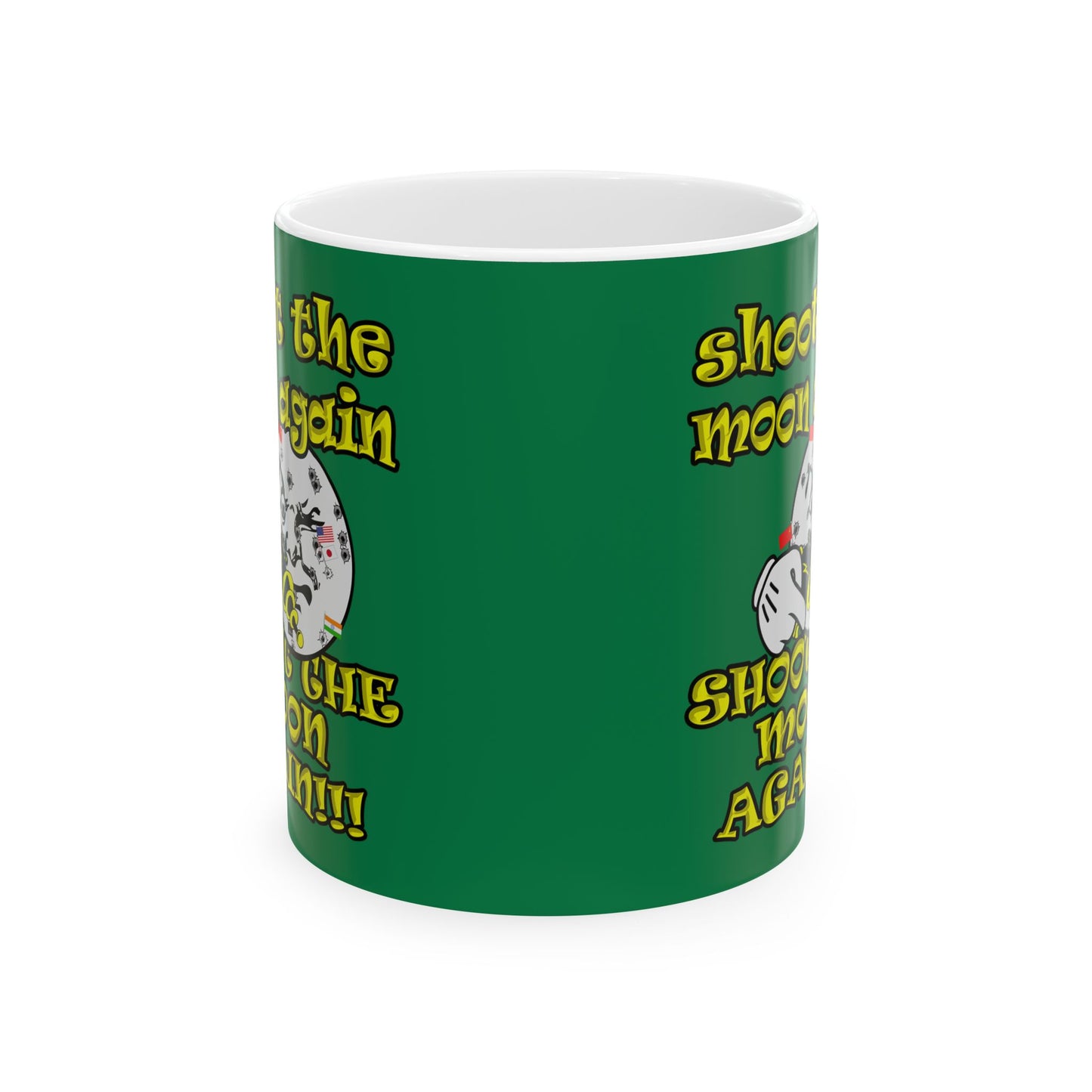 shoot the moon again - White Mug (dark green)