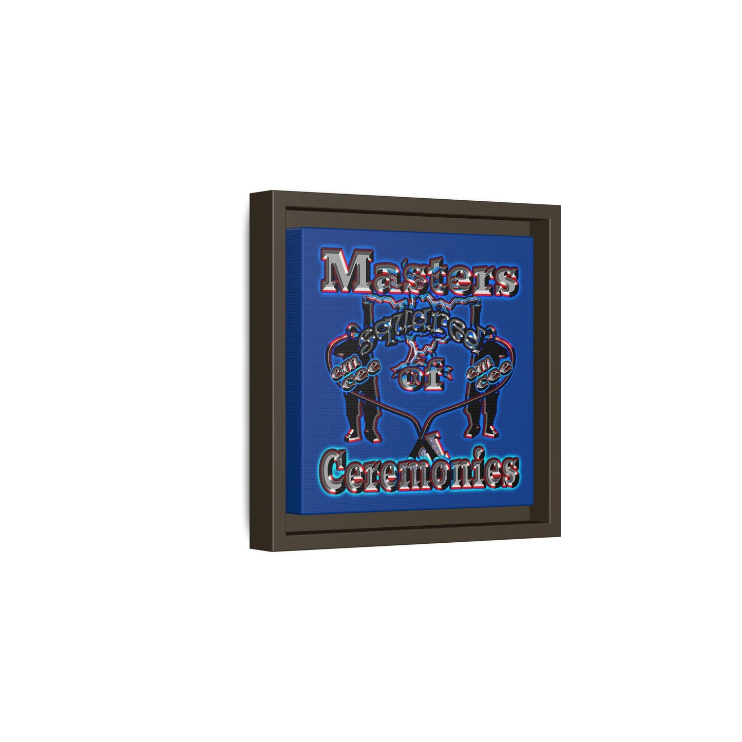 em cee squared - framed canvas art (dark blue)