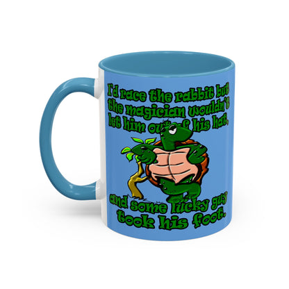 turtle race - Accent Mug (light blue)