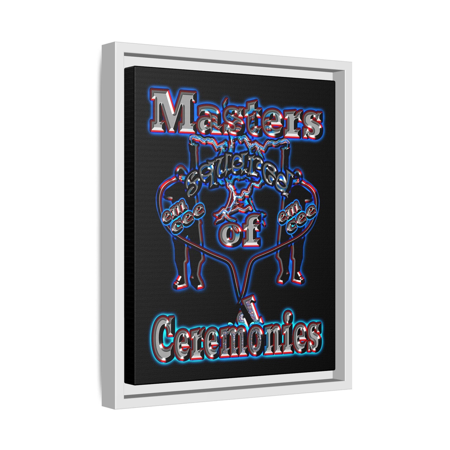 em cee squared - framed canvas art (black)