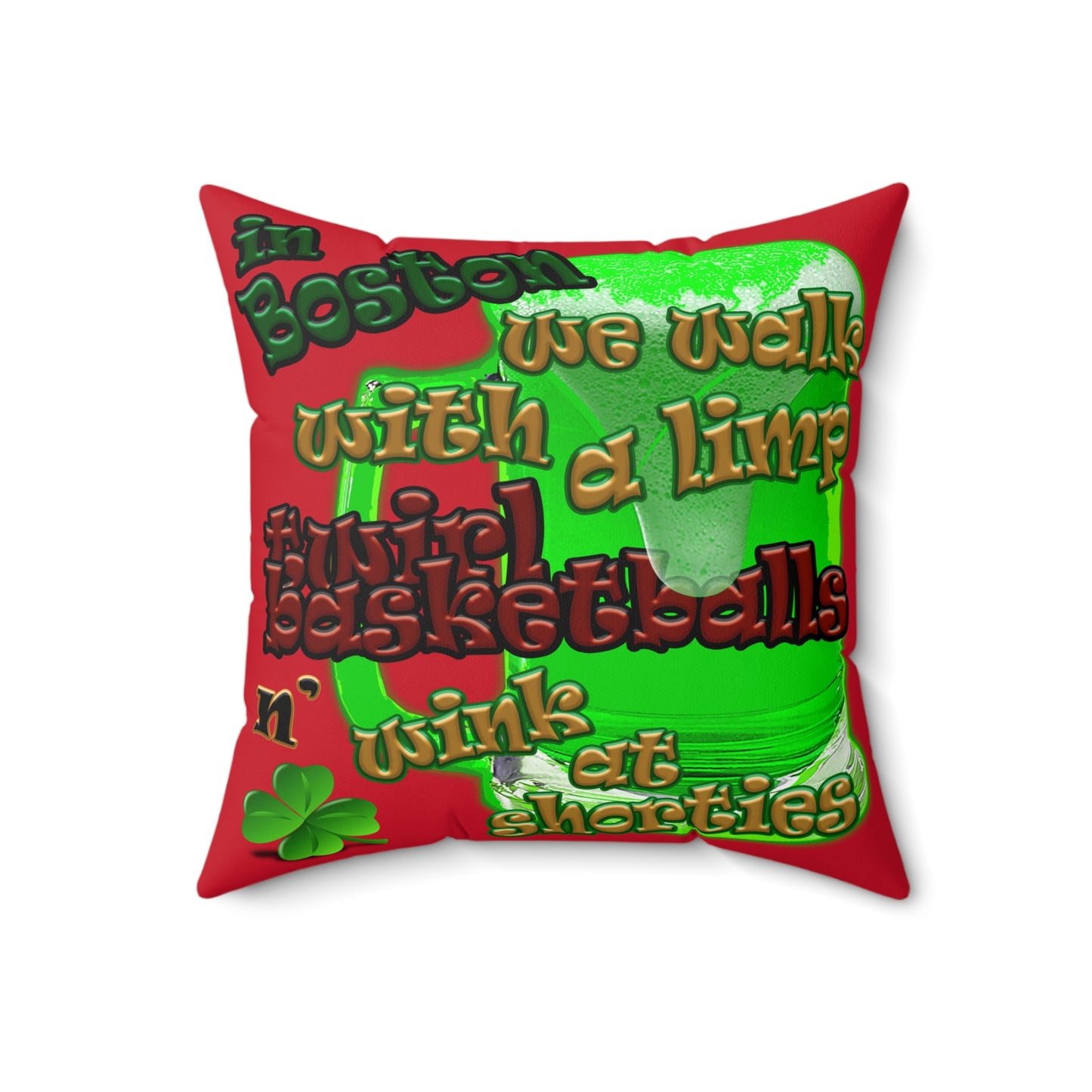 celtics logo - Spun Polyester Square Pillow - (dark red)