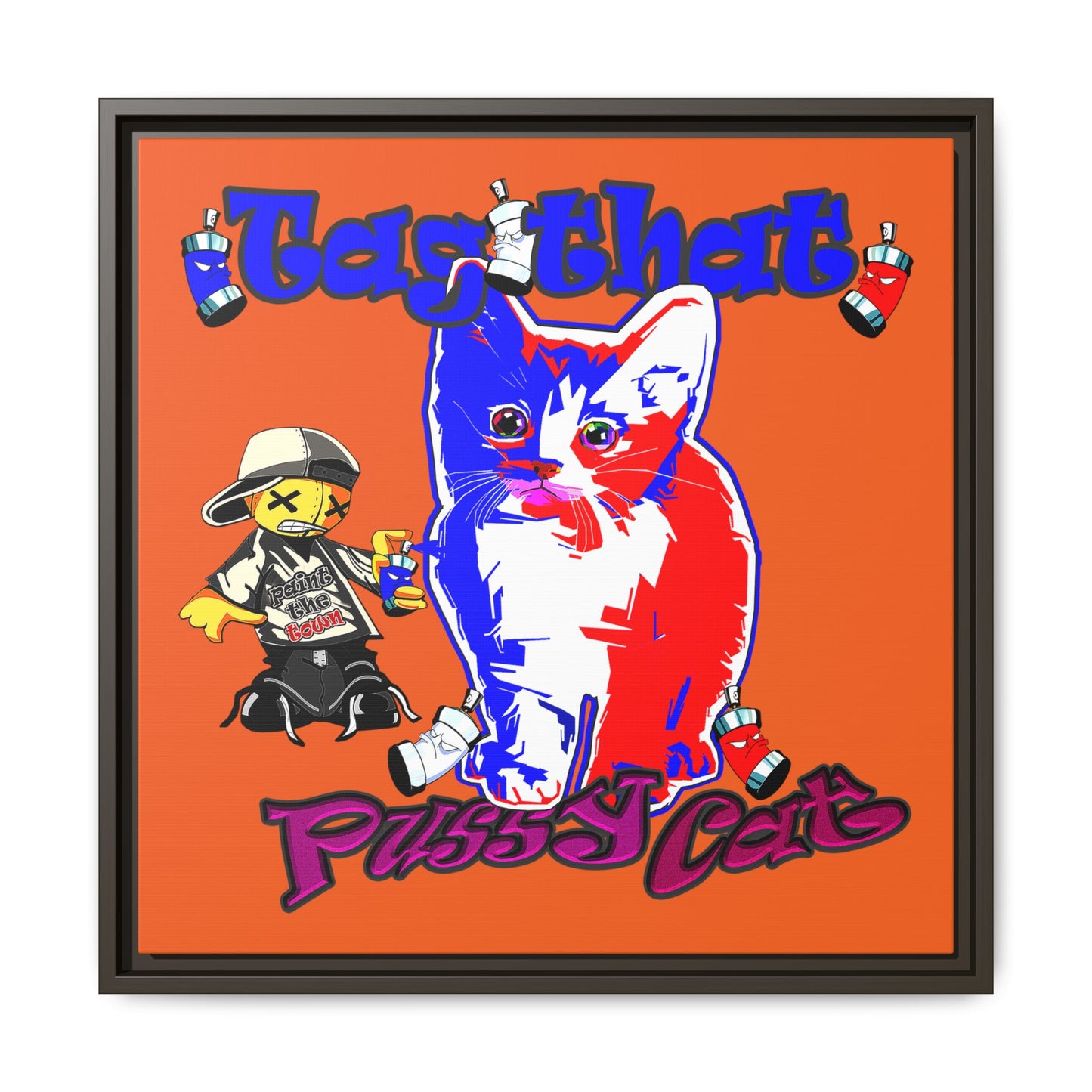 tag that - framed canvas art (orange)