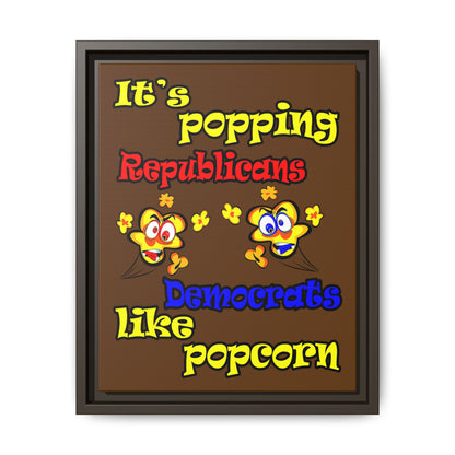 popping like popcorn - framed canvas art (brown)
