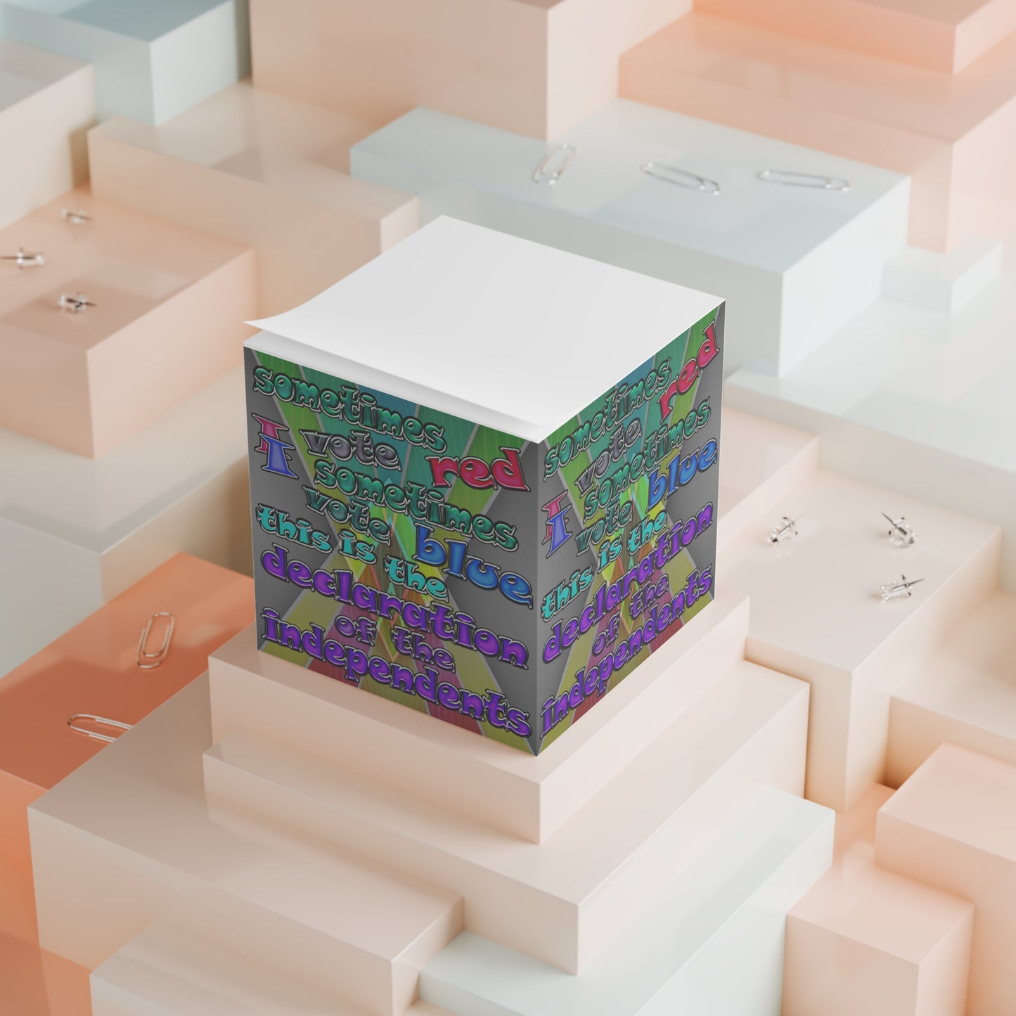 declaration of the independents - note cube (rainbow split)